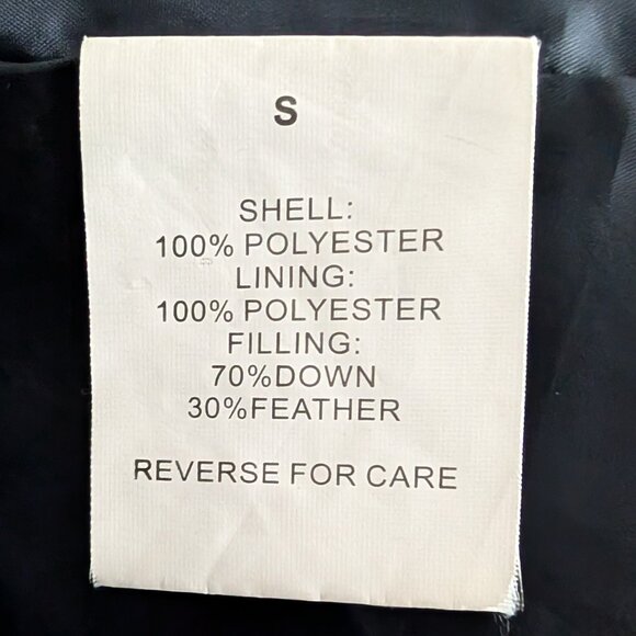 Puffy Down Parka, Navy Blue, Vintage - Picture 11 of 13